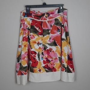 Lili Colorful Floral Print Midi Skirt    Size M